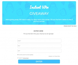 Instant Win Giveaway